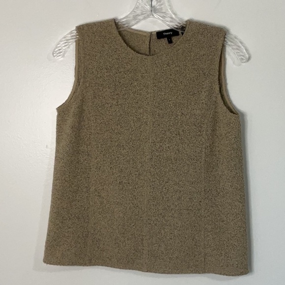Theory Tan Boxy Sleeveless Tank Top - Picture 1 of 6